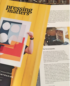 Ptolemaic Press featured in 'Pressing Matters' magazine